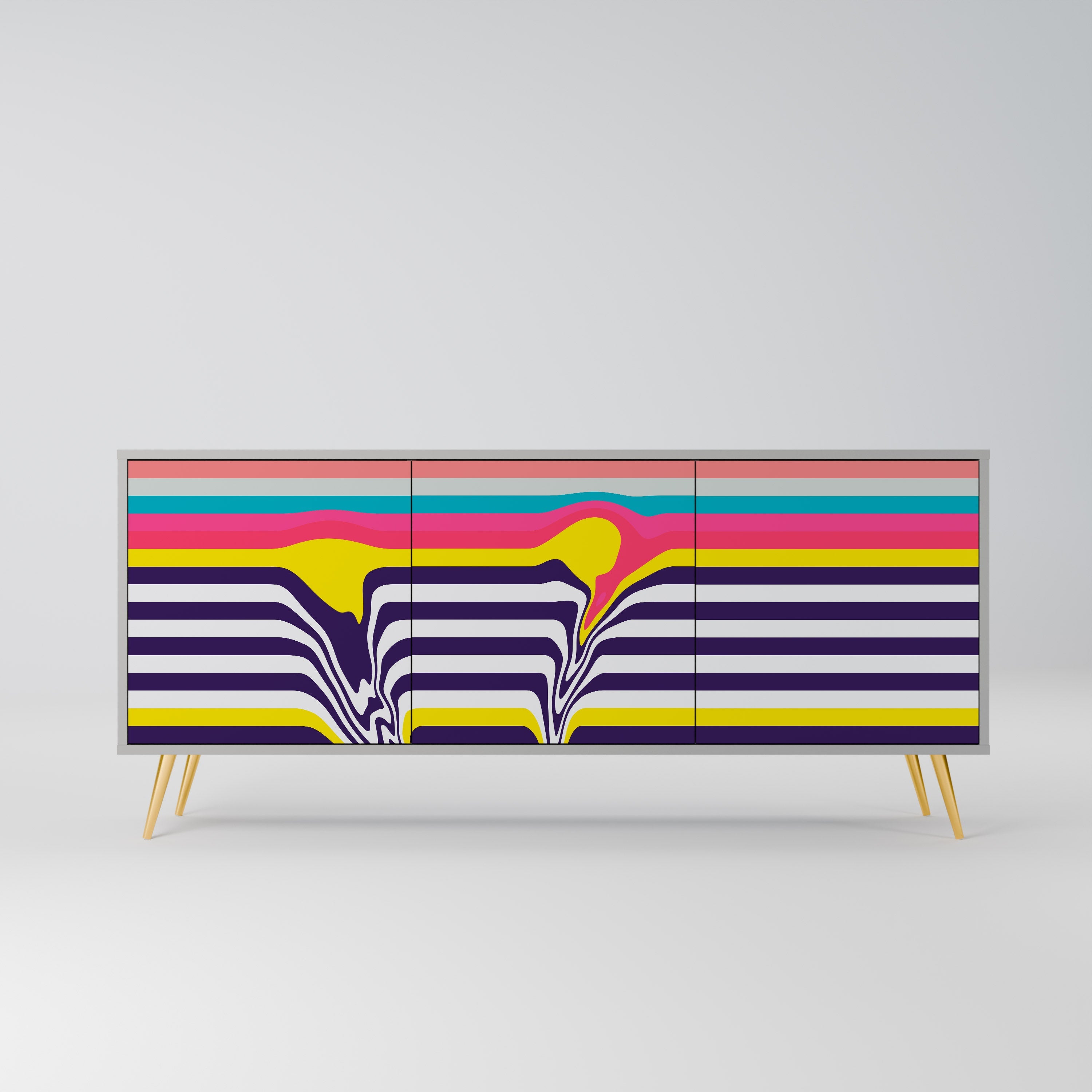 TONE COLLAPSE Sideboard mit 3 Türen in Grau