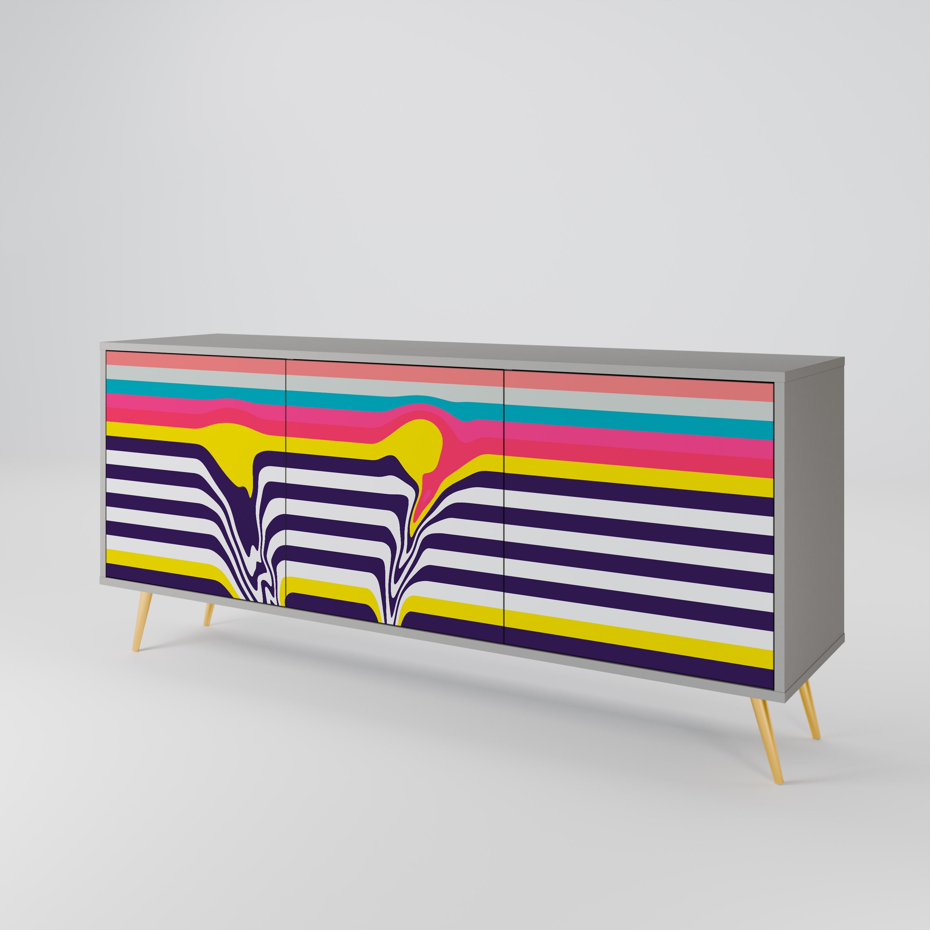 TONE COLLAPSE Sideboard mit 3 Türen in Grau