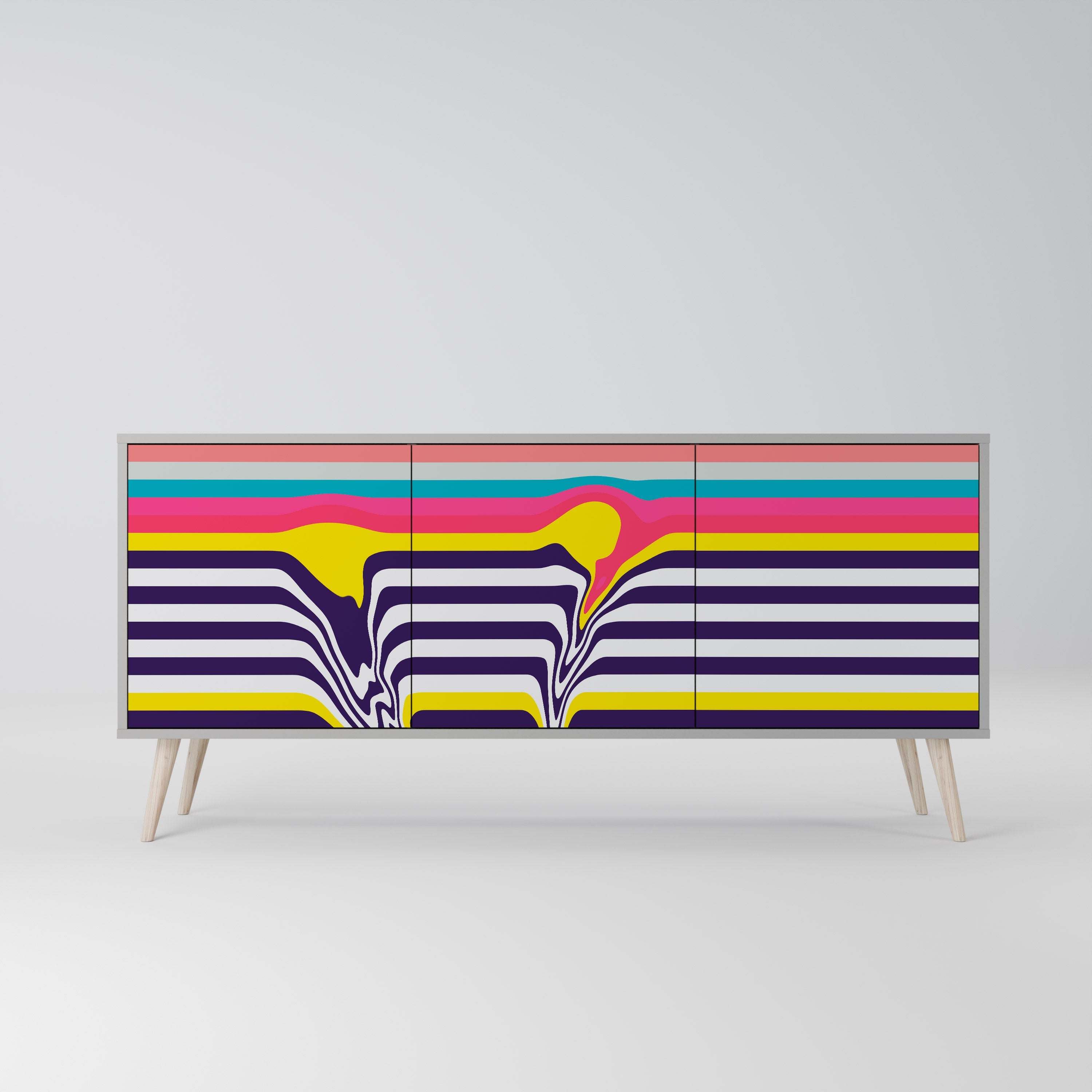 TONE COLLAPSE Sideboard mit 3 Türen in Grau