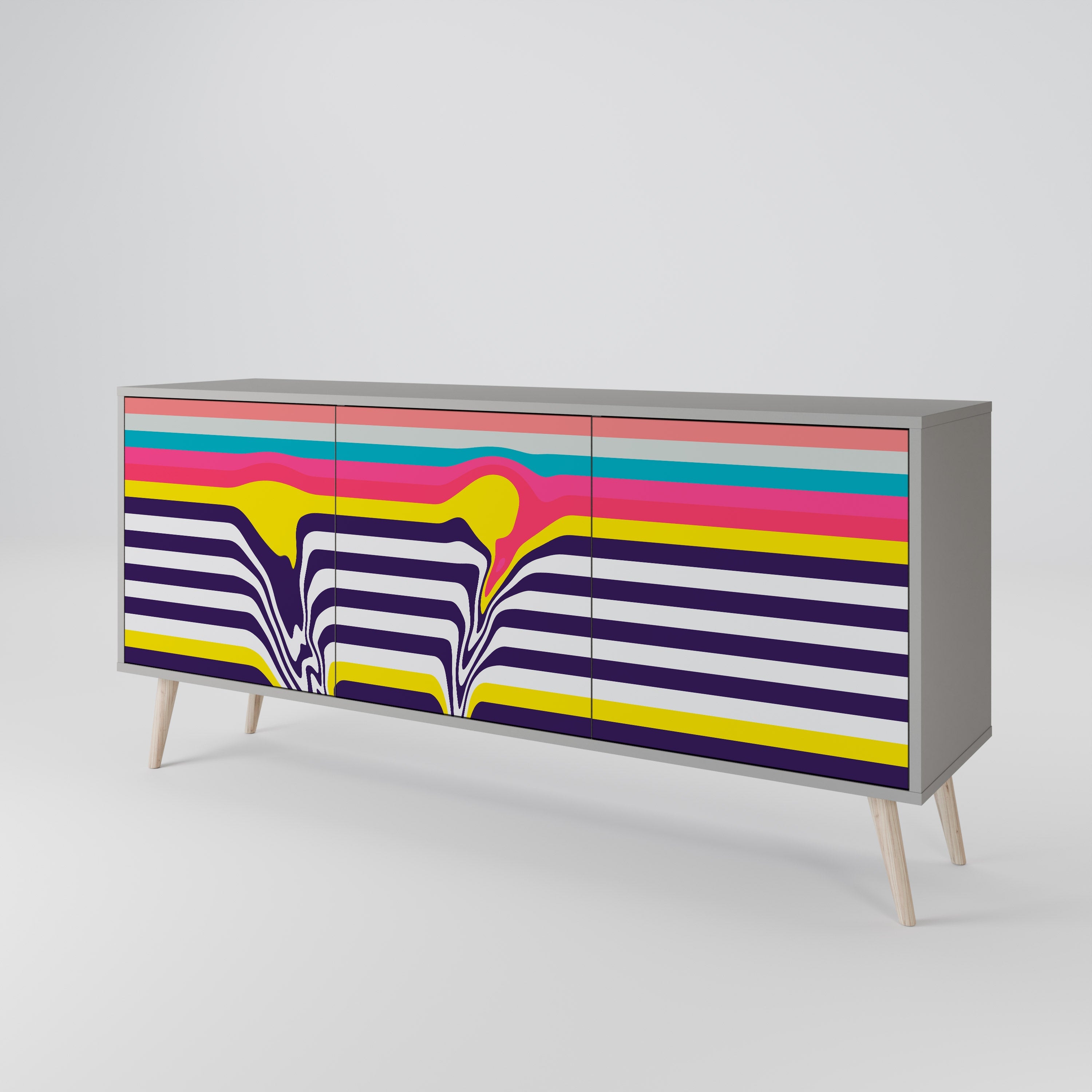 TONE COLLAPSE Sideboard mit 3 Türen in Grau