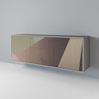 BEIGE GEOMETRY Sideboard mit 3 Türen in Grau