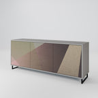 BEIGE GEOMETRY Sideboard mit 3 Türen in Grau