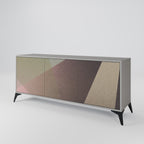 BEIGE GEOMETRY Sideboard mit 3 Türen in Grau