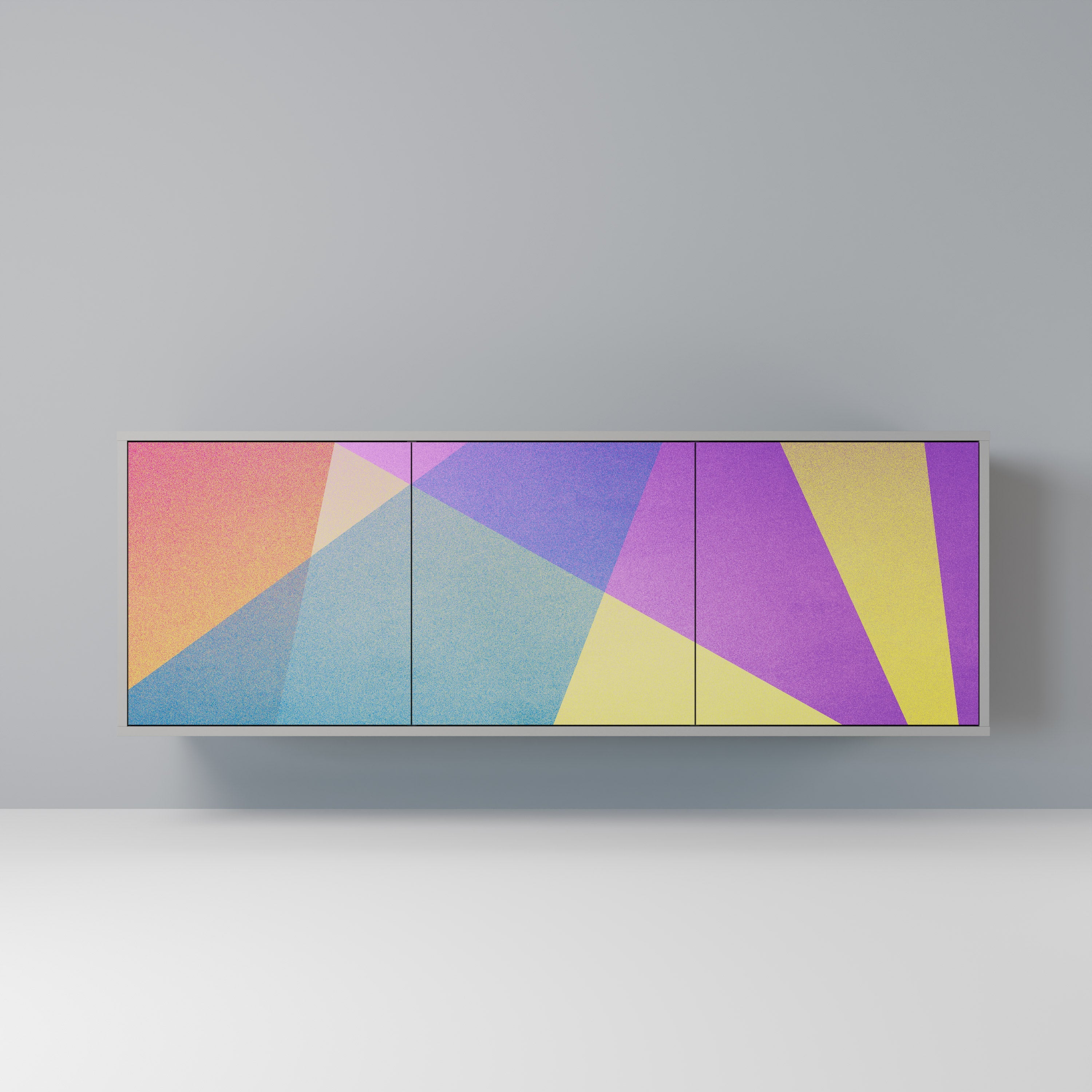 BRIGHT GEOMETRY Sideboard mit 3 Türen in Grau