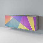 BRIGHT GEOMETRY Sideboard mit 3 Türen in Grau