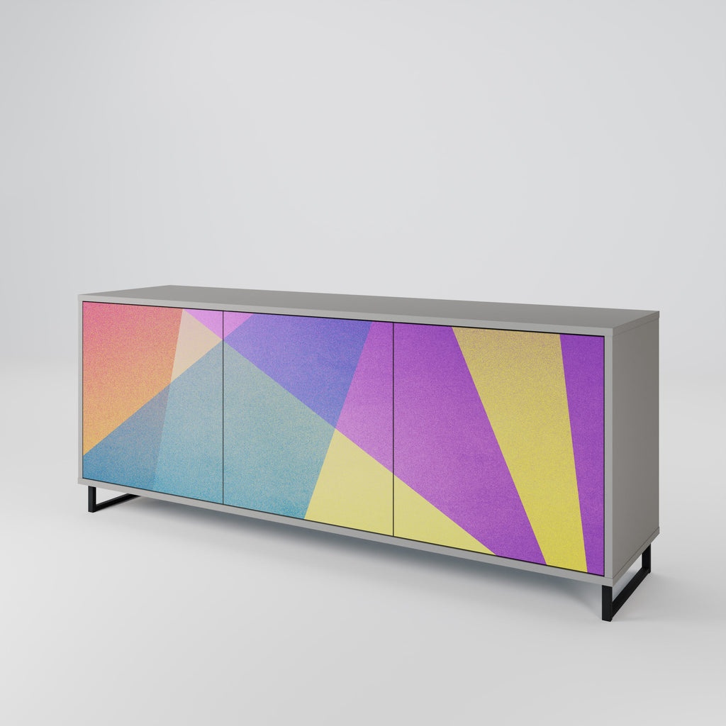 BRIGHT GEOMETRY Sideboard mit 3 Türen in Grau