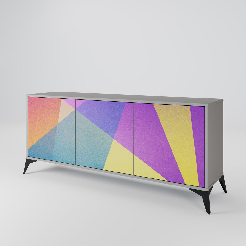 BRIGHT GEOMETRY Sideboard mit 3 Türen in Grau