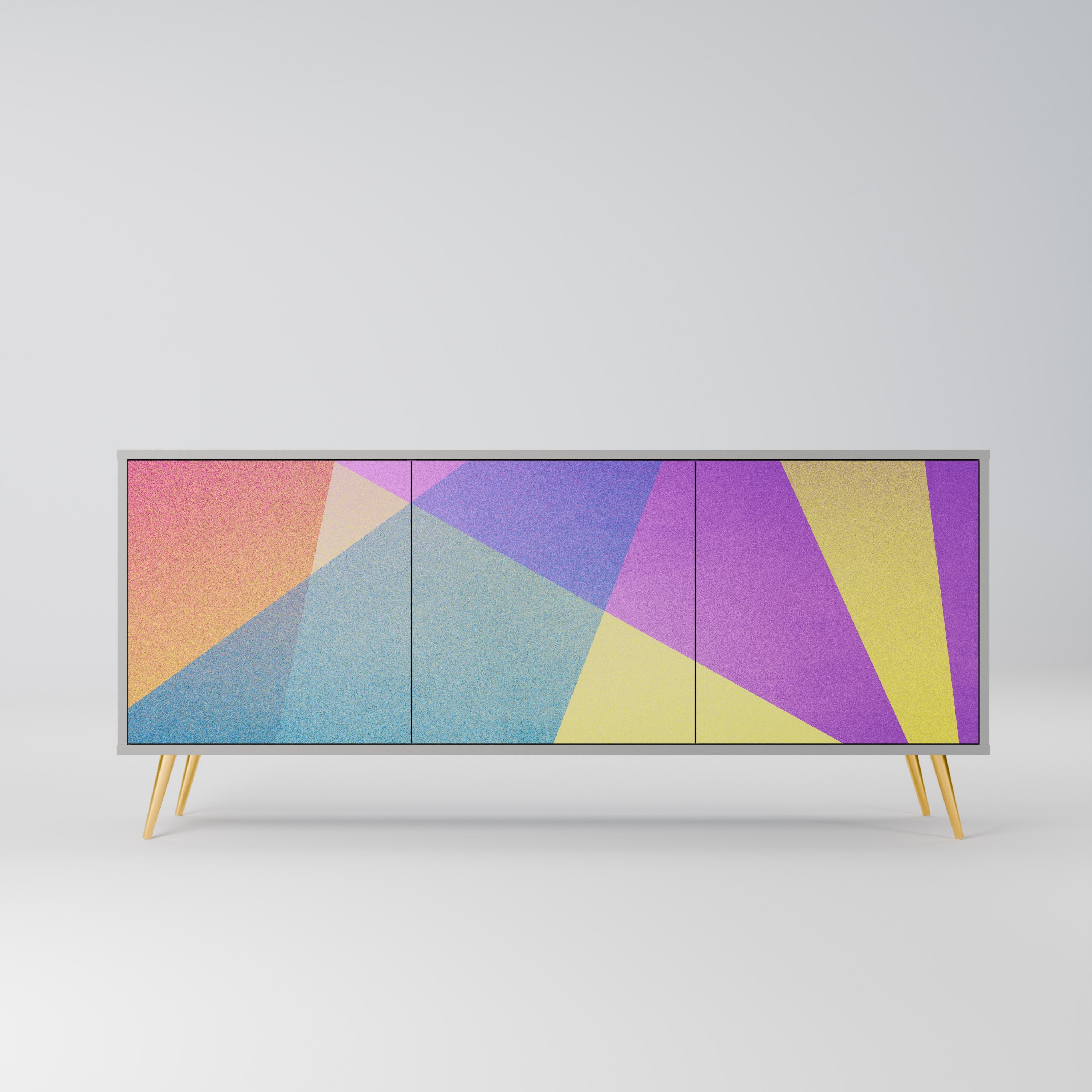 BRIGHT GEOMETRY Sideboard mit 3 Türen in Grau
