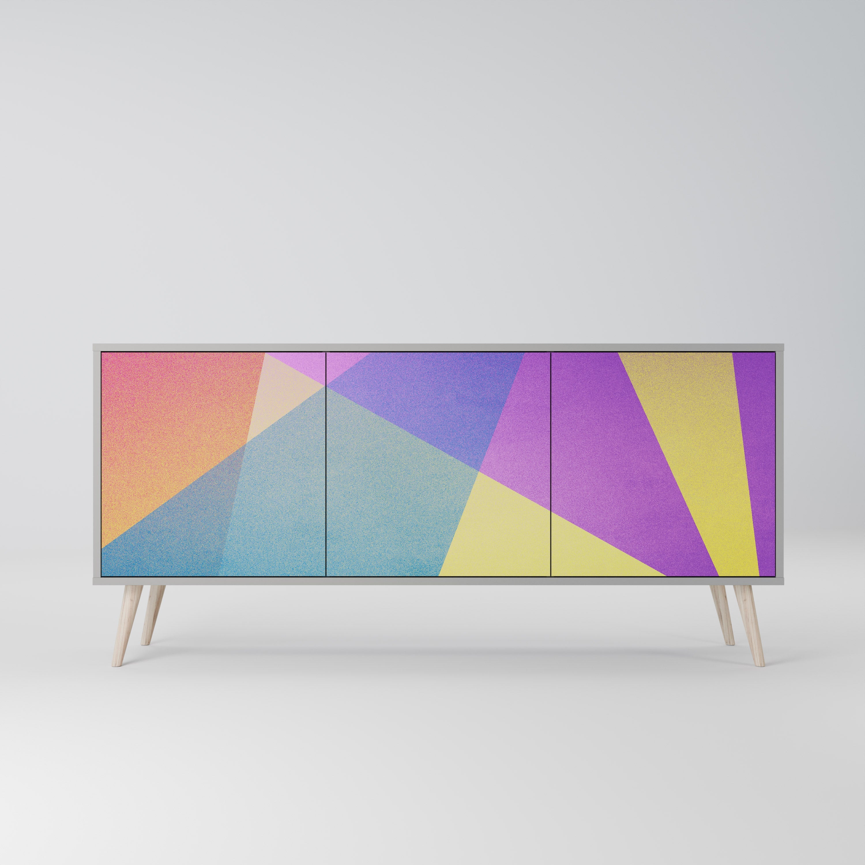 BRIGHT GEOMETRY Sideboard mit 3 Türen in Grau