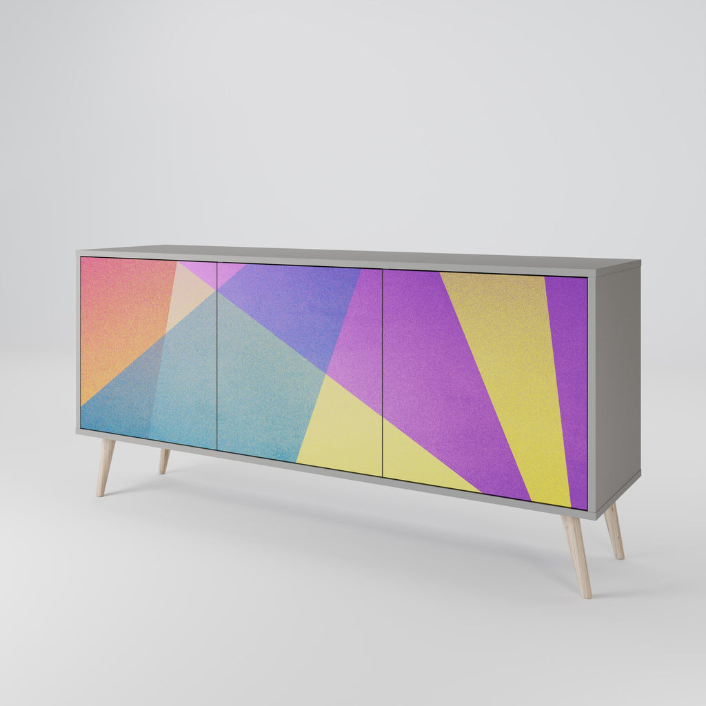 BRIGHT GEOMETRY Sideboard mit 3 Türen in Grau