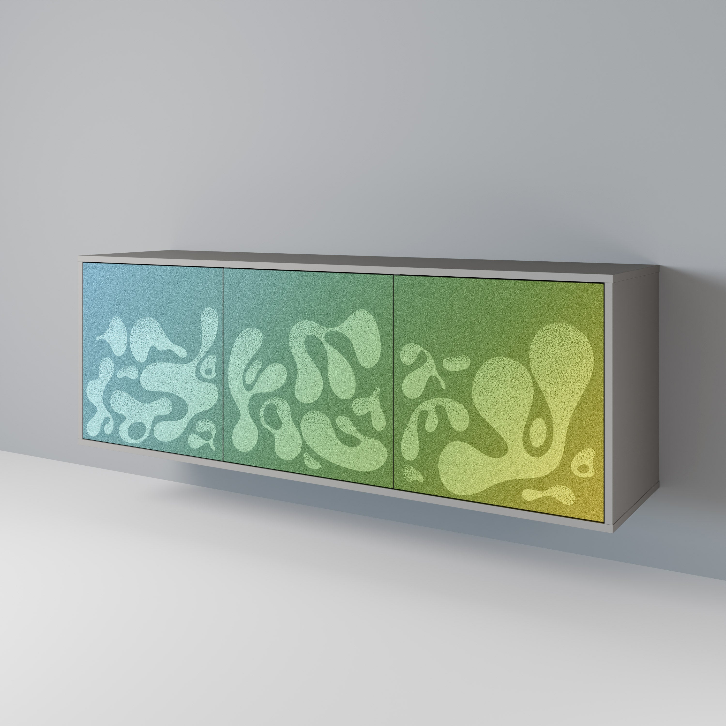 IRREGULAR BLUE Sideboard mit 3 Türen in Grau