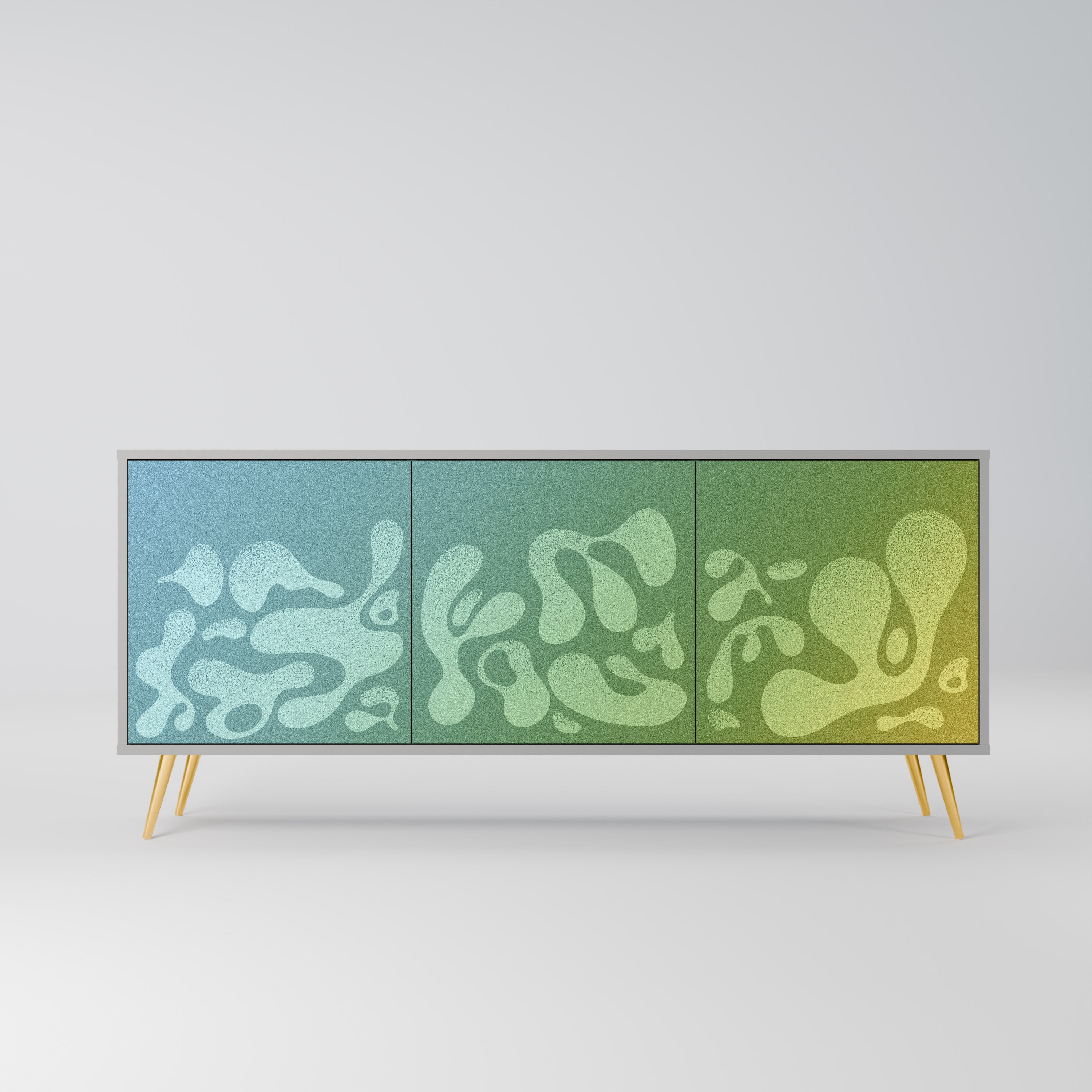 IRREGULAR BLUE Sideboard mit 3 Türen in Grau