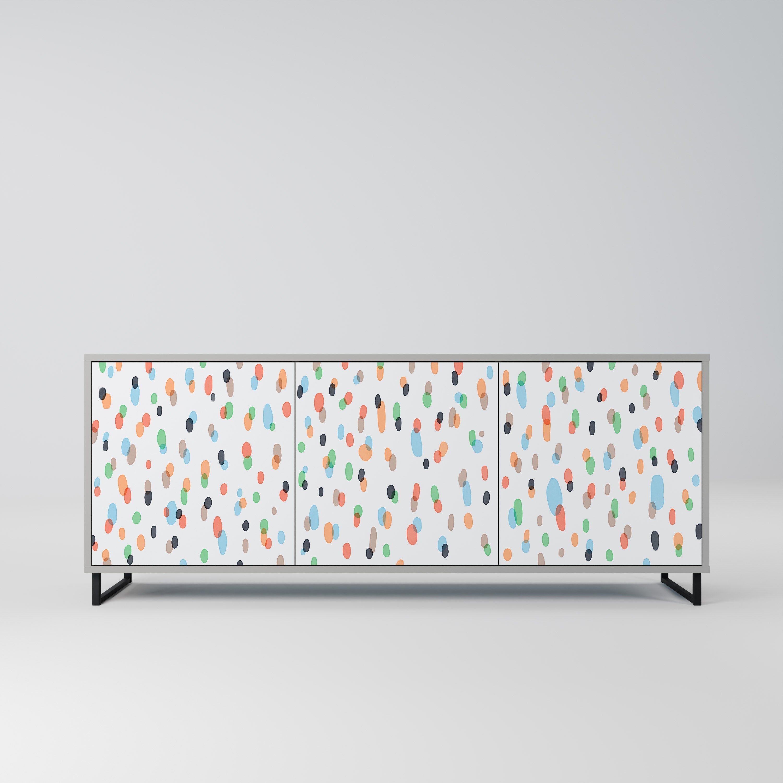 ENERGETIC SPOTS Sideboard mit 3 Türen in Grau