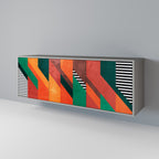 MAKESHIFT ARTISTRY Sideboard mit 3 Türen in Grau