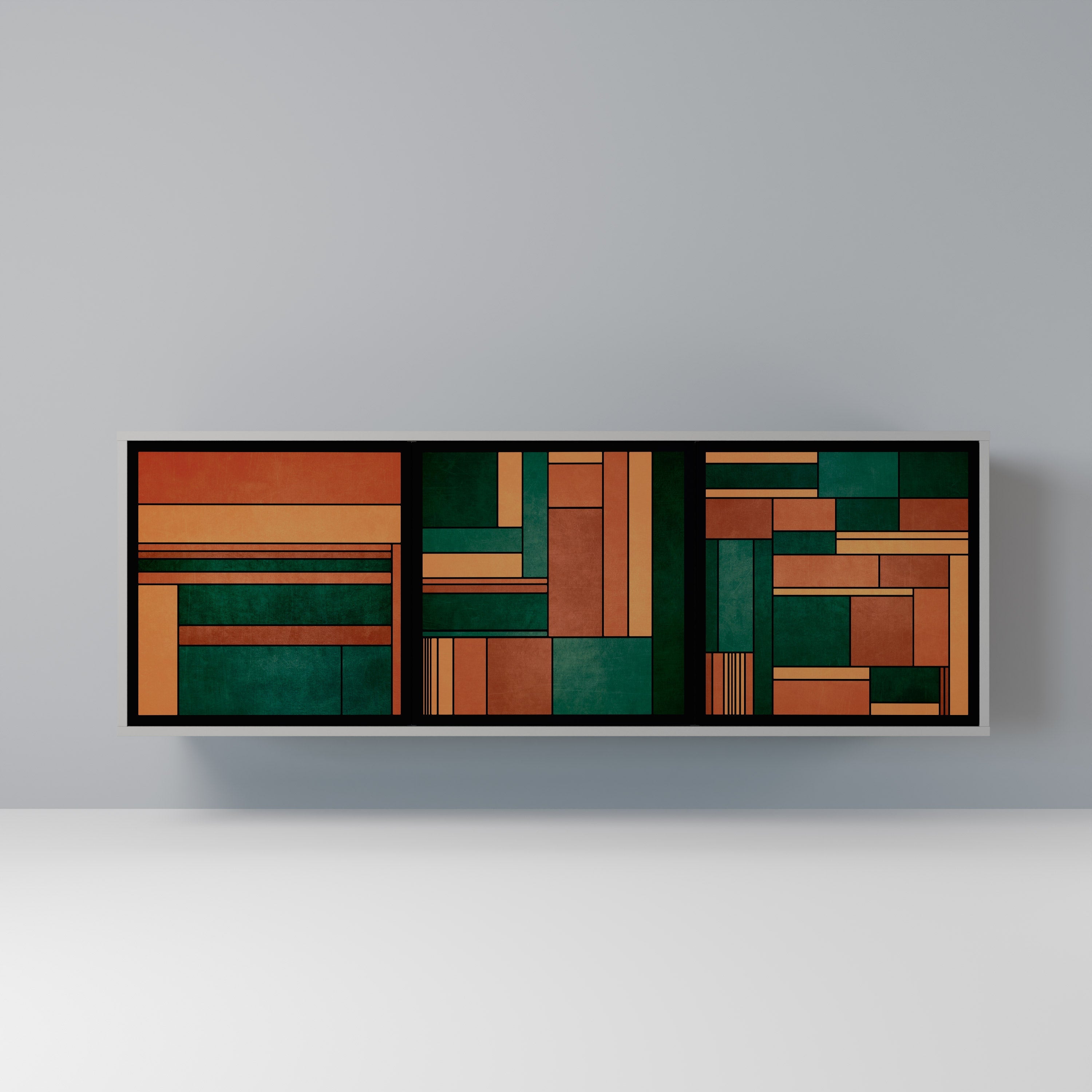 EARTHY FIGURES Sideboard mit 3 Türen in Grau