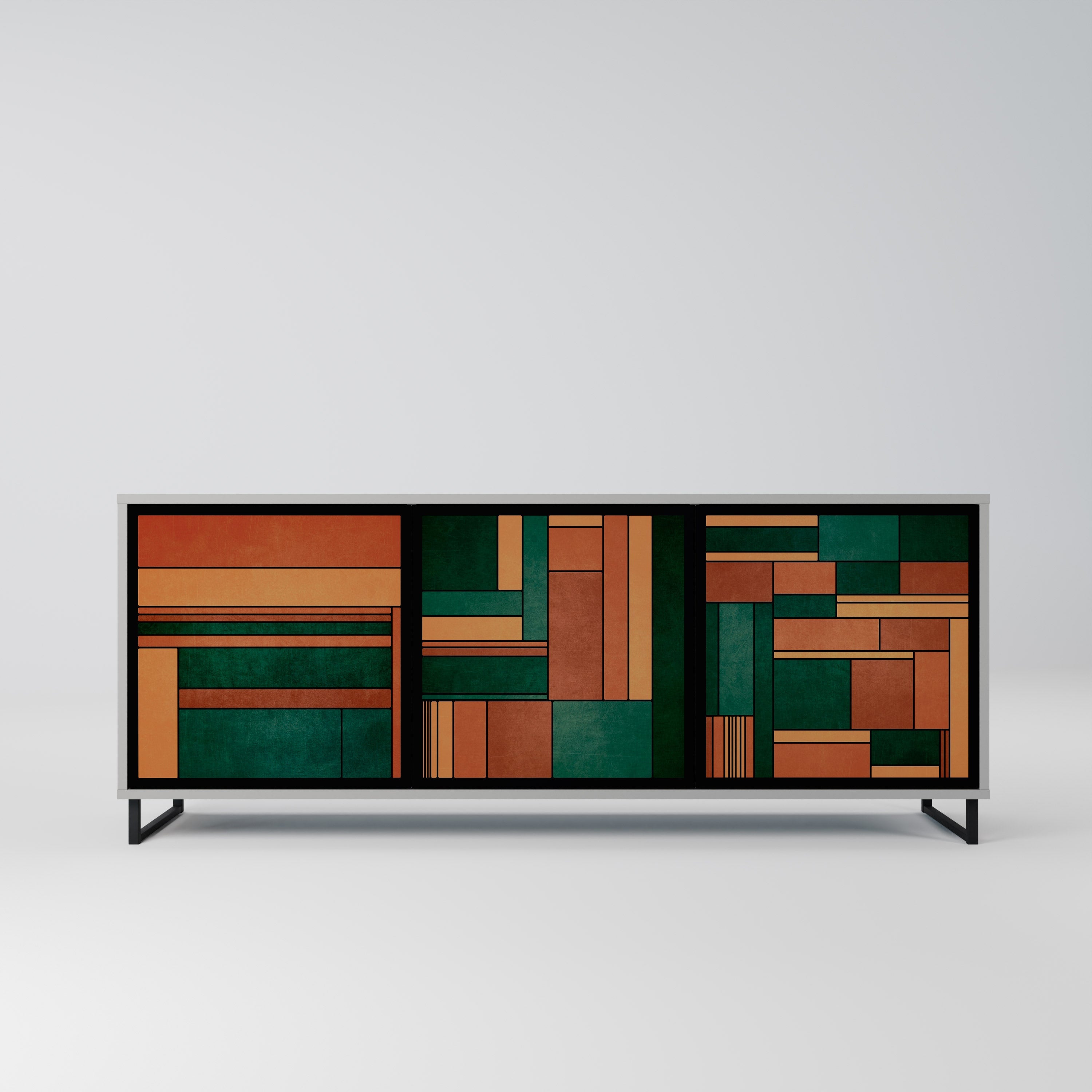 EARTHY FIGURES Sideboard mit 3 Türen in Grau