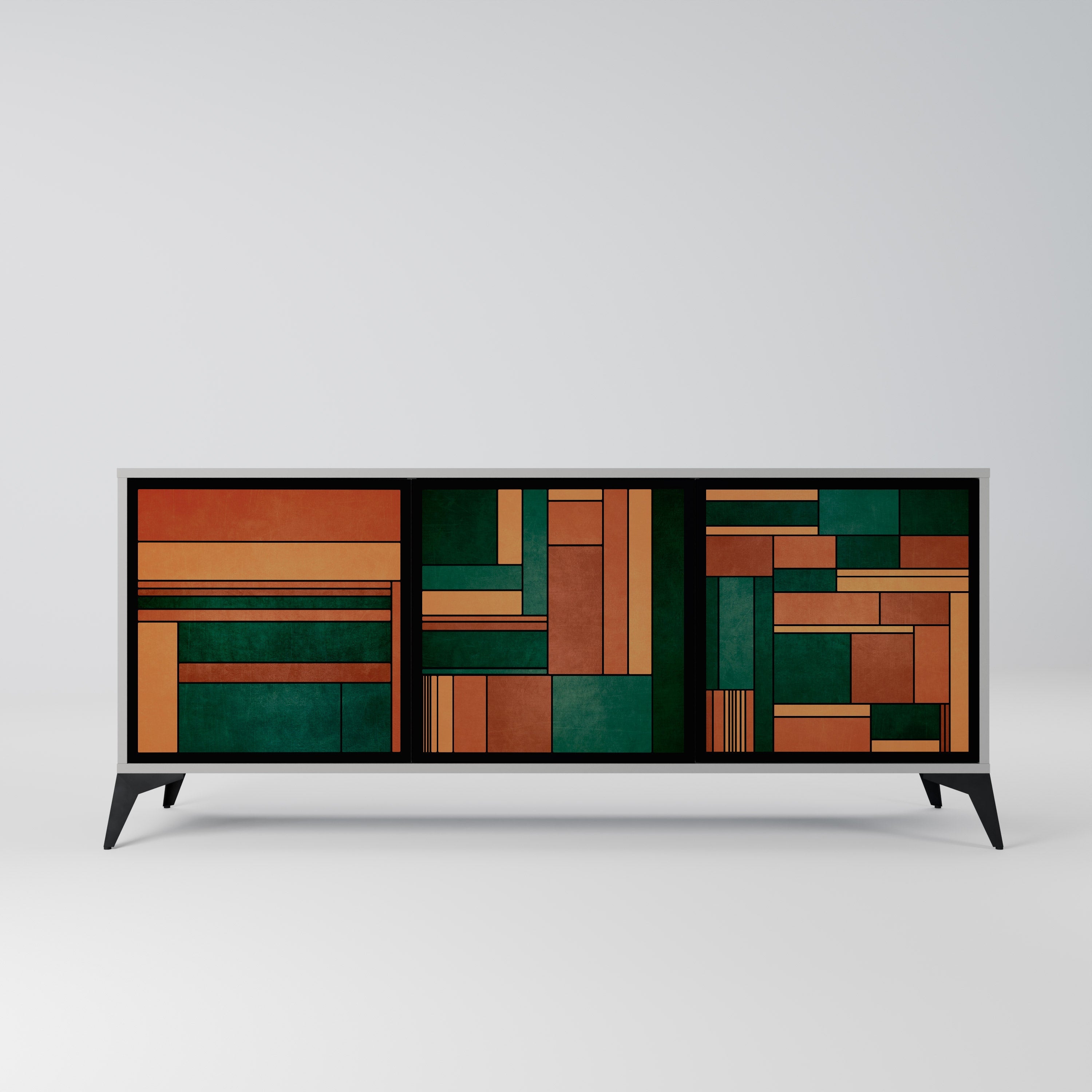 EARTHY FIGURES Sideboard mit 3 Türen in Grau