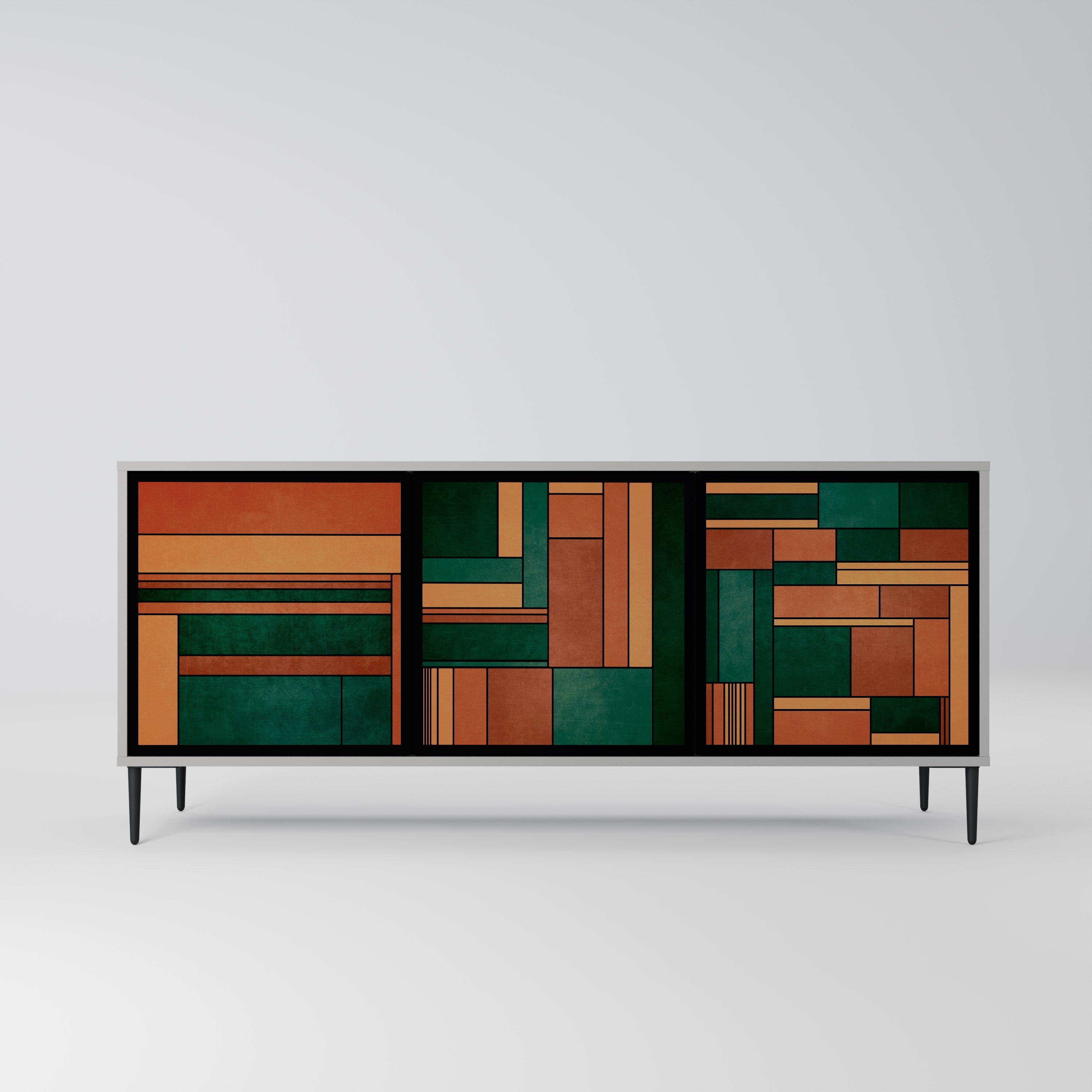 EARTHY FIGURES Sideboard mit 3 Türen in Grau