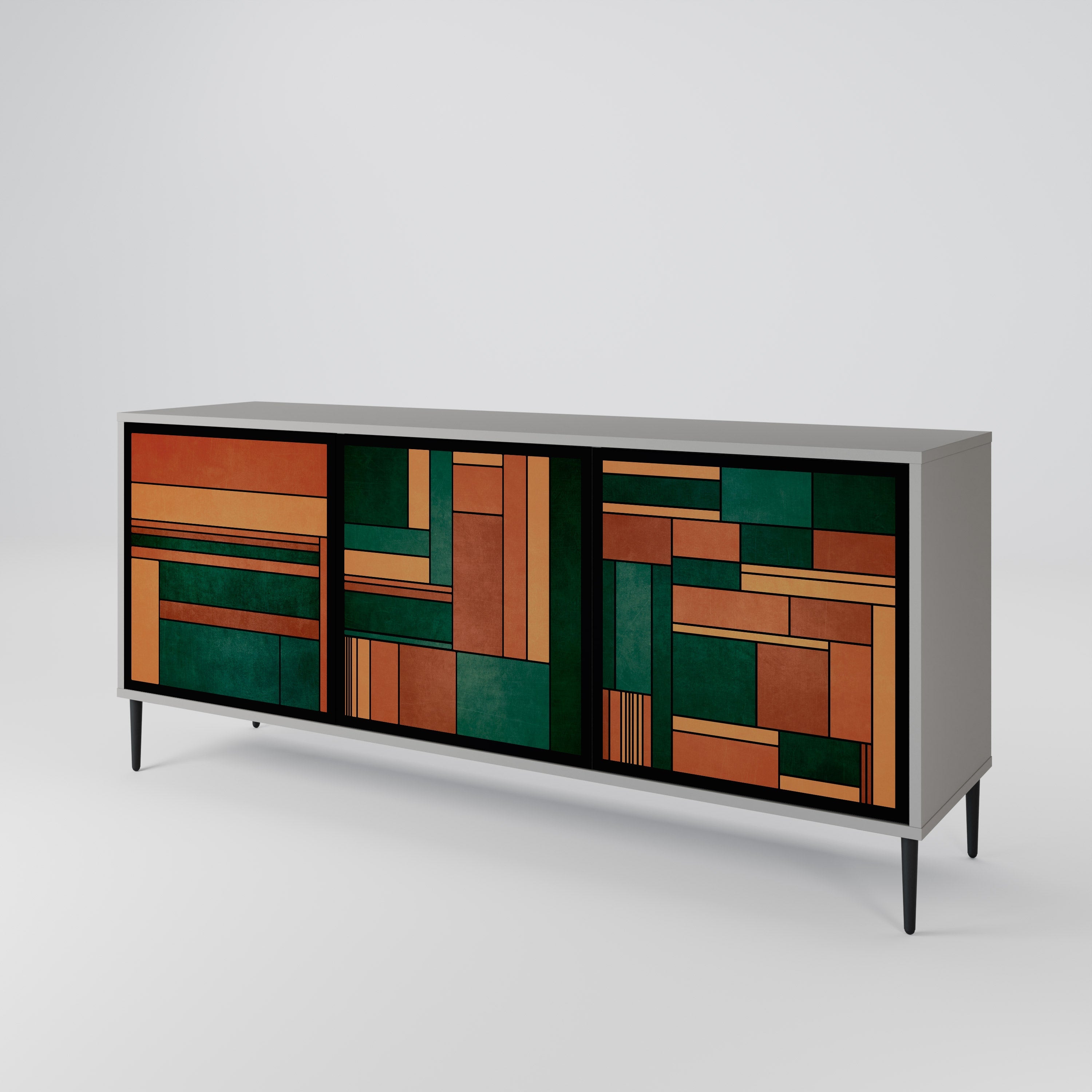EARTHY FIGURES Sideboard mit 3 Türen in Grau