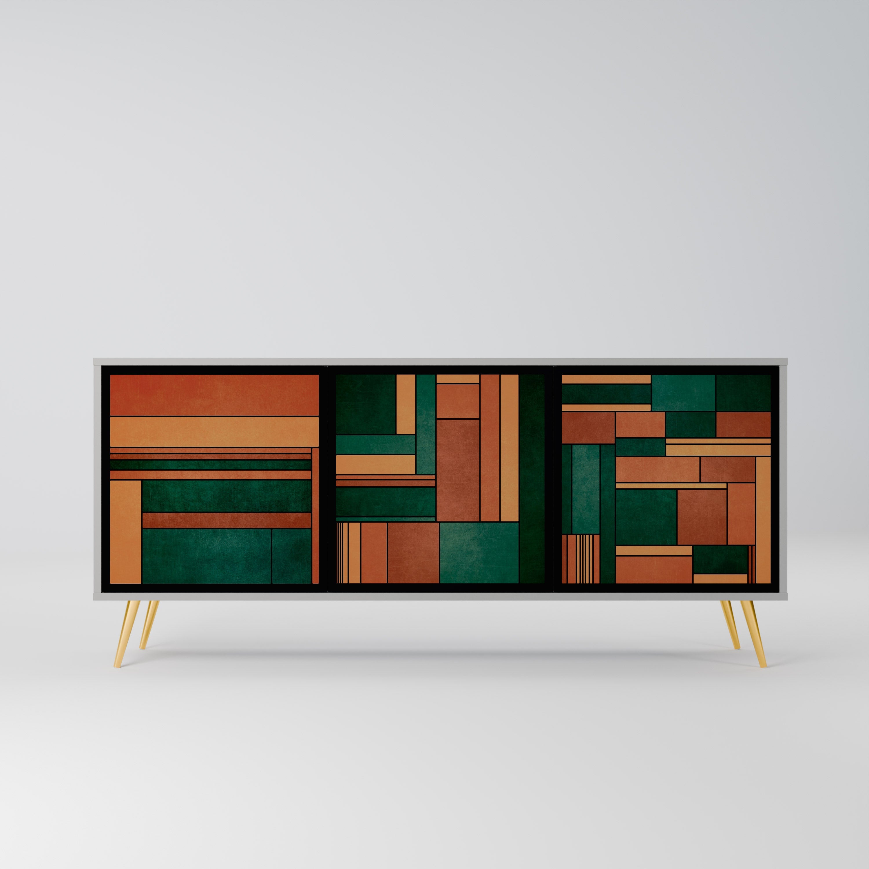 EARTHY FIGURES Sideboard mit 3 Türen in Grau