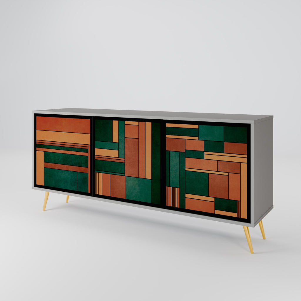 EARTHY FIGURES Sideboard mit 3 Türen in Grau