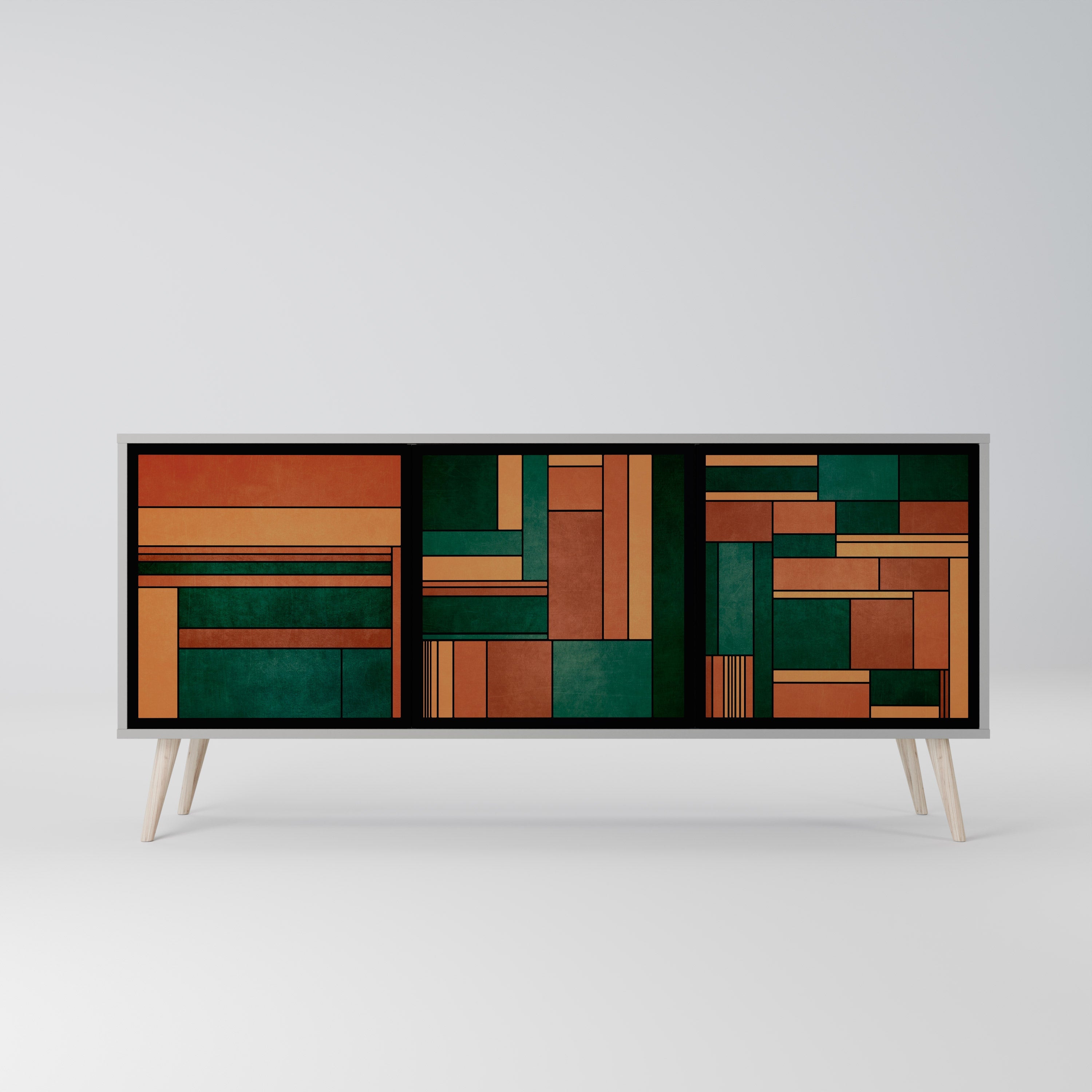 EARTHY FIGURES Sideboard mit 3 Türen in Grau