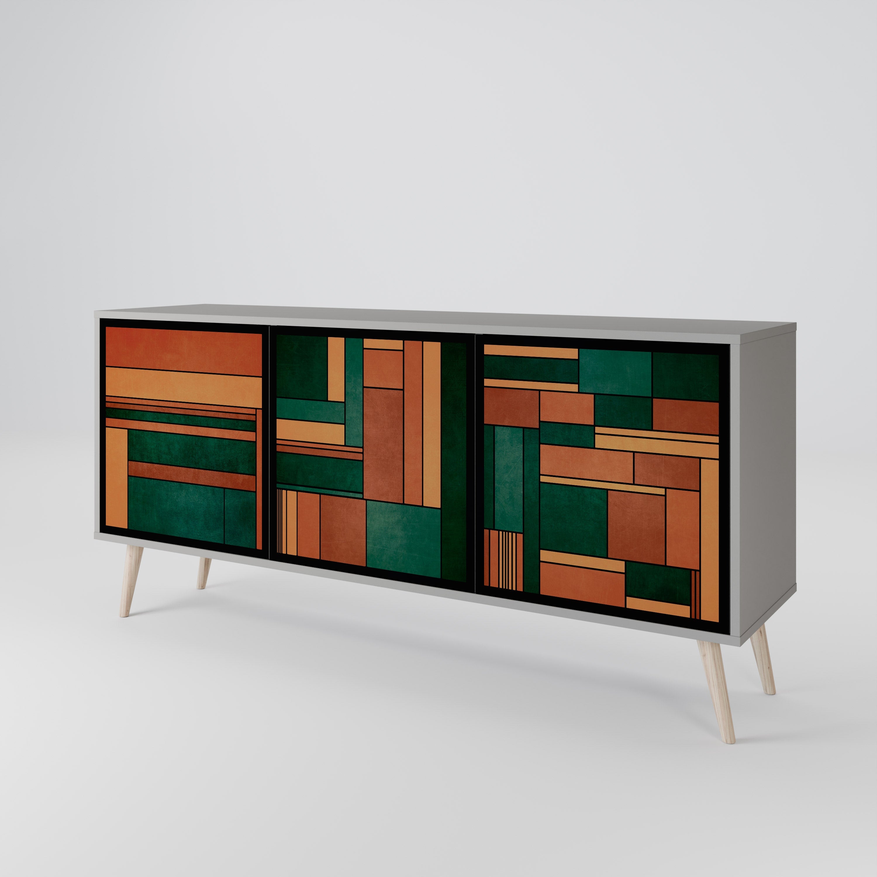 EARTHY FIGURES Sideboard mit 3 Türen in Grau