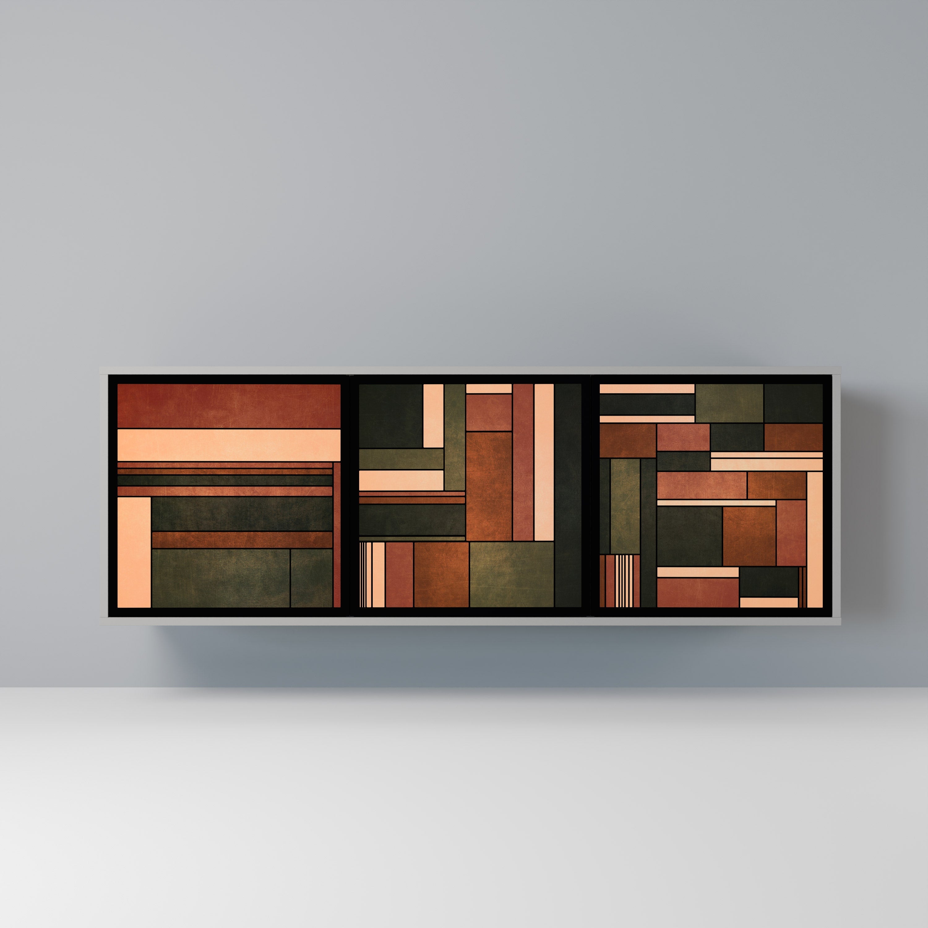 FIGURES OF NATURE Sideboard mit 3 Türen in Grau