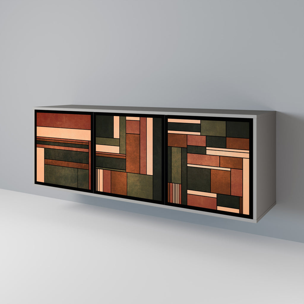 FIGURES OF NATURE Sideboard mit 3 Türen in Grau