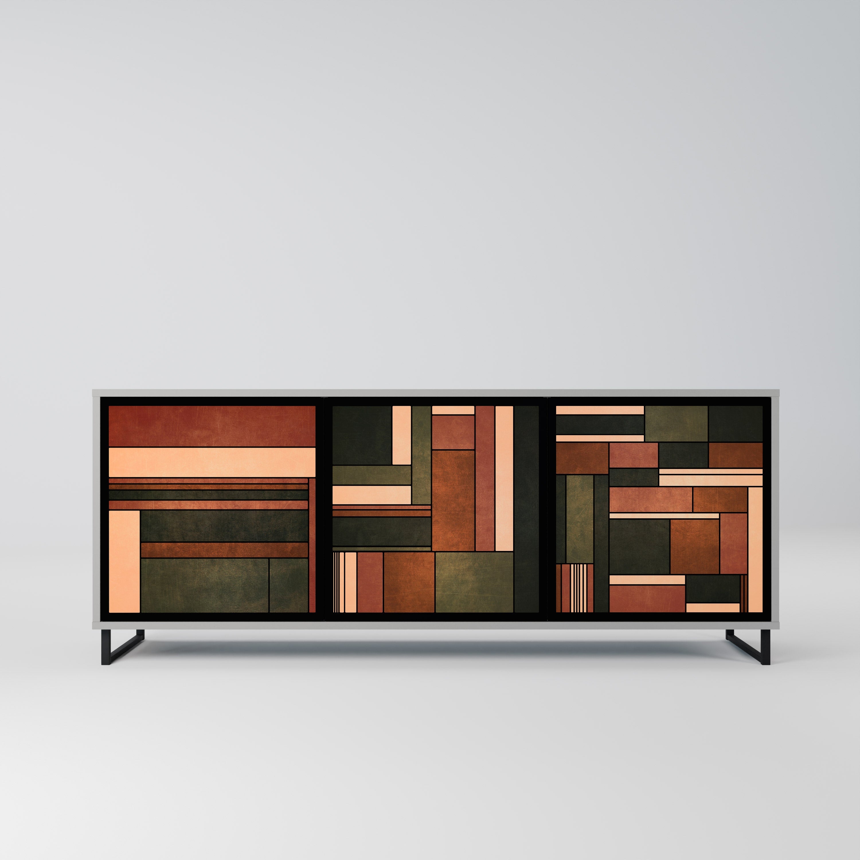 FIGURES OF NATURE Sideboard mit 3 Türen in Grau