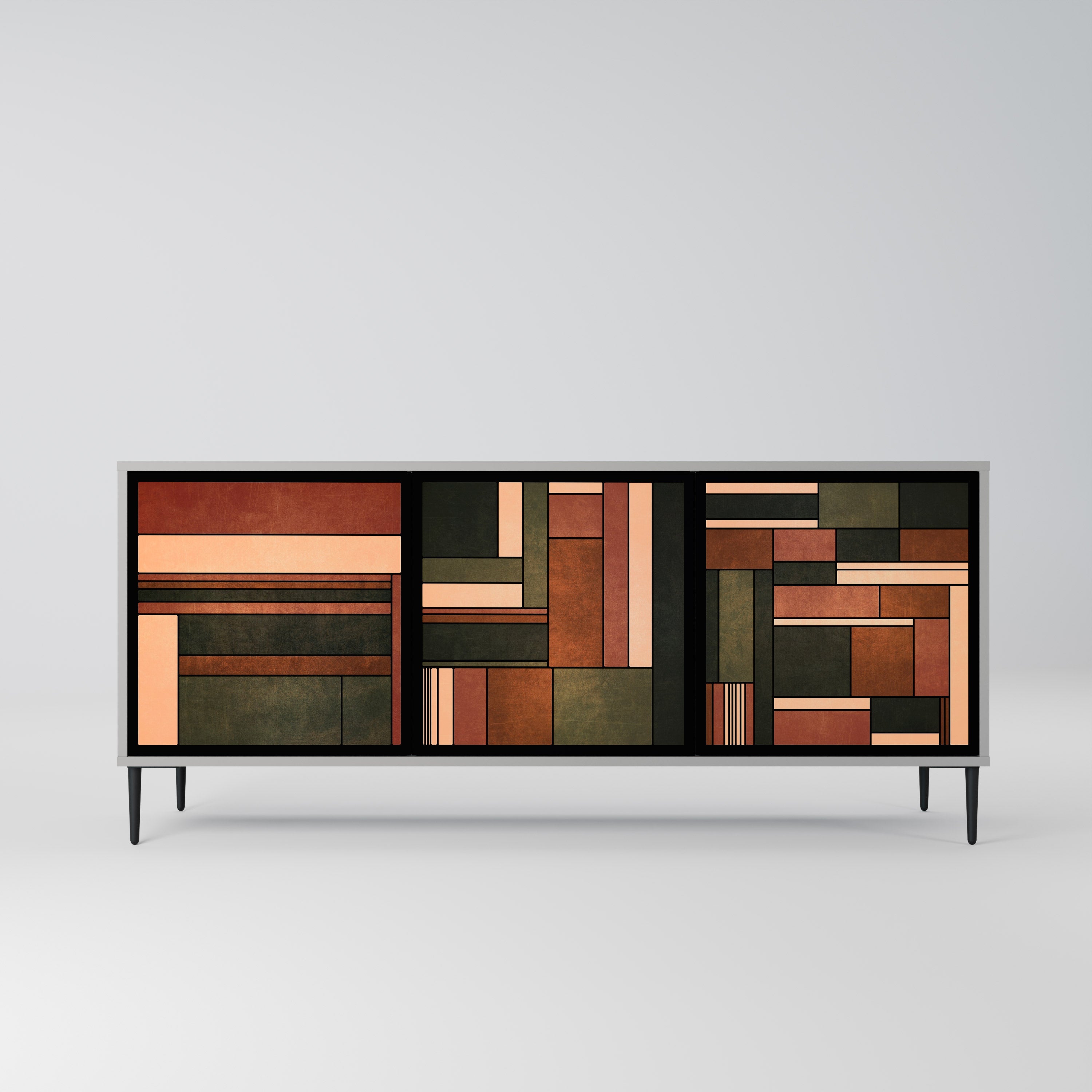 FIGURES OF NATURE Sideboard mit 3 Türen in Grau