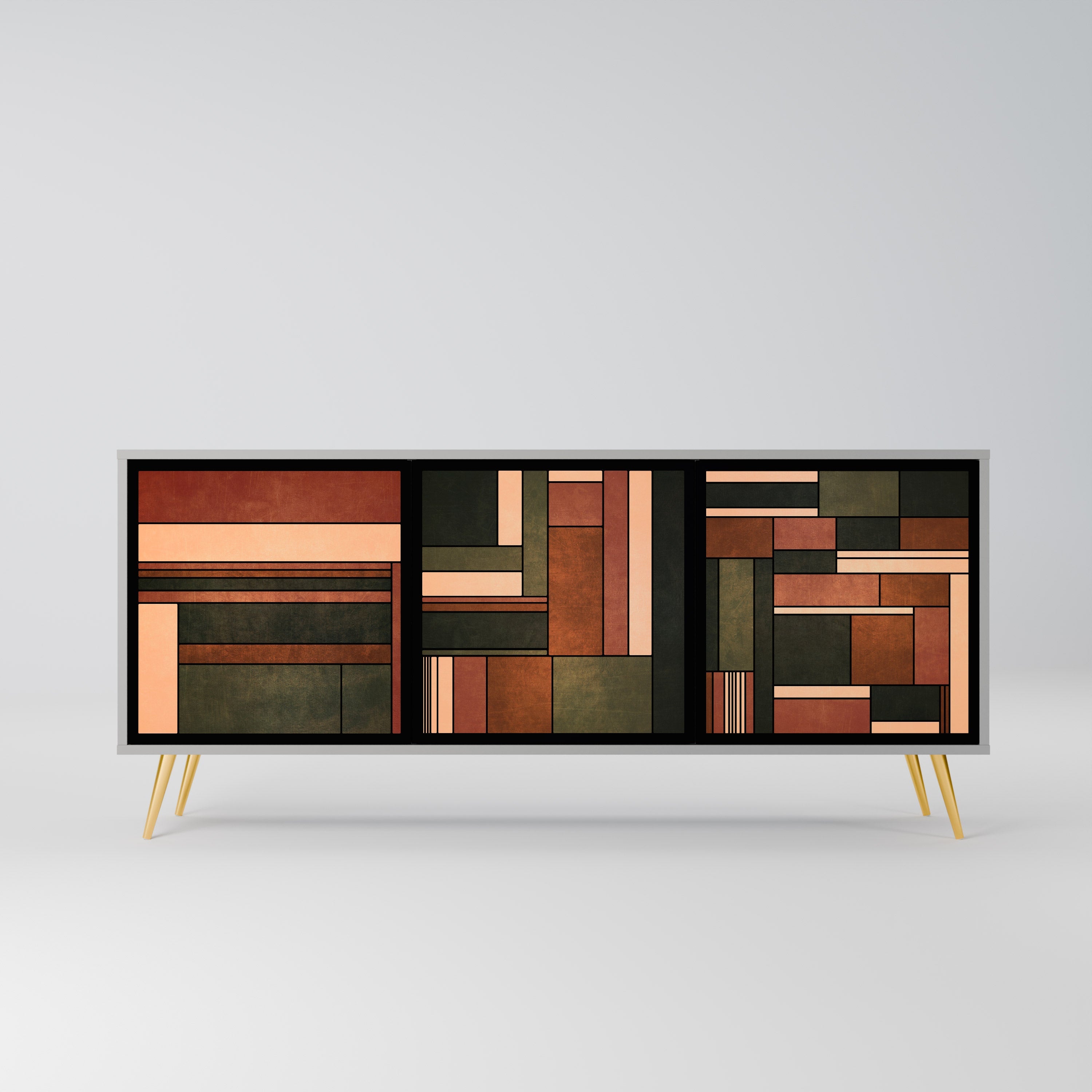 FIGURES OF NATURE Sideboard mit 3 Türen in Grau