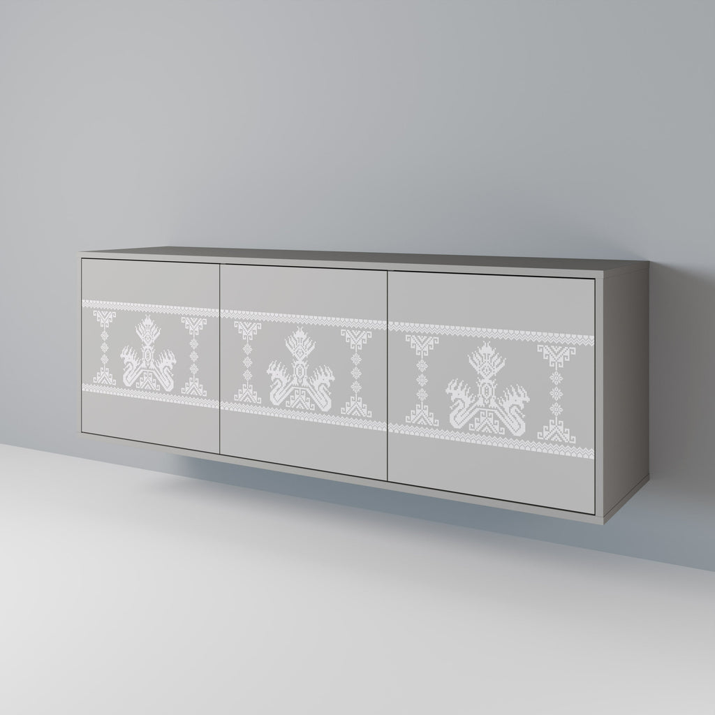 THAI GRAY Sideboard mit 3 Türen in Grau
