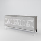 THAI GRAY Sideboard mit 3 Türen in Grau