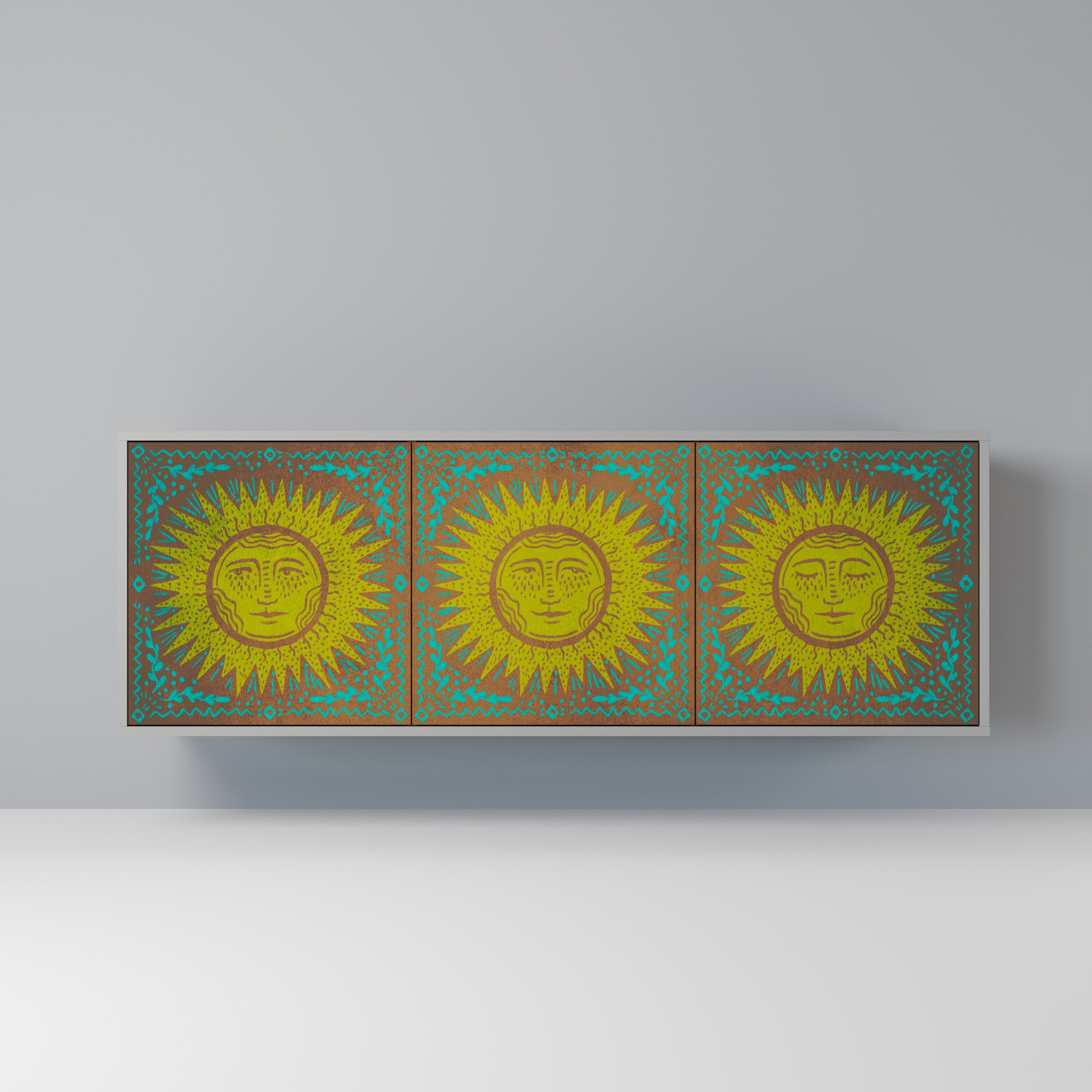 SUNSHINE EULOGY Sideboard mit 3 Türen in Grau