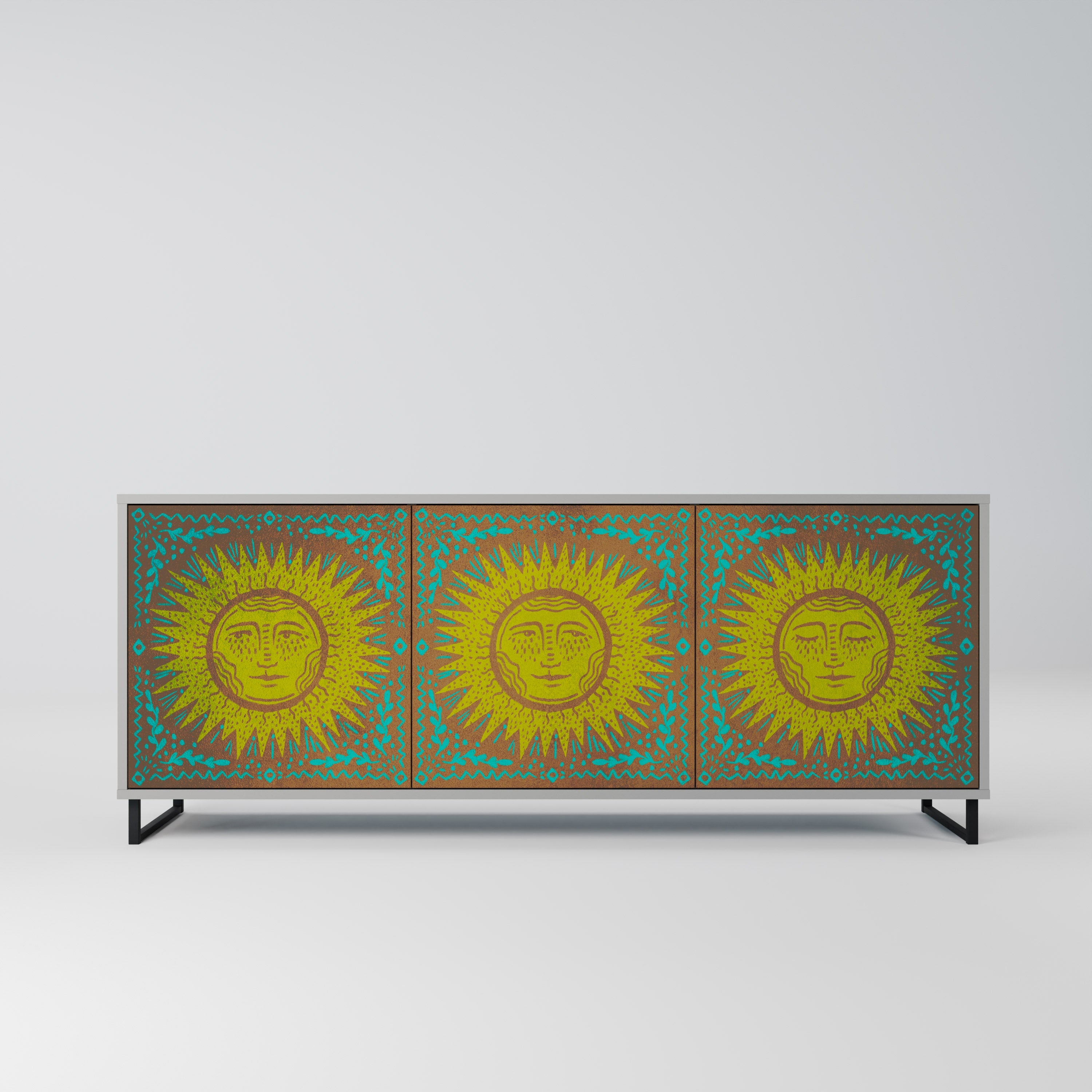 SUNSHINE EULOGY Sideboard mit 3 Türen in Grau