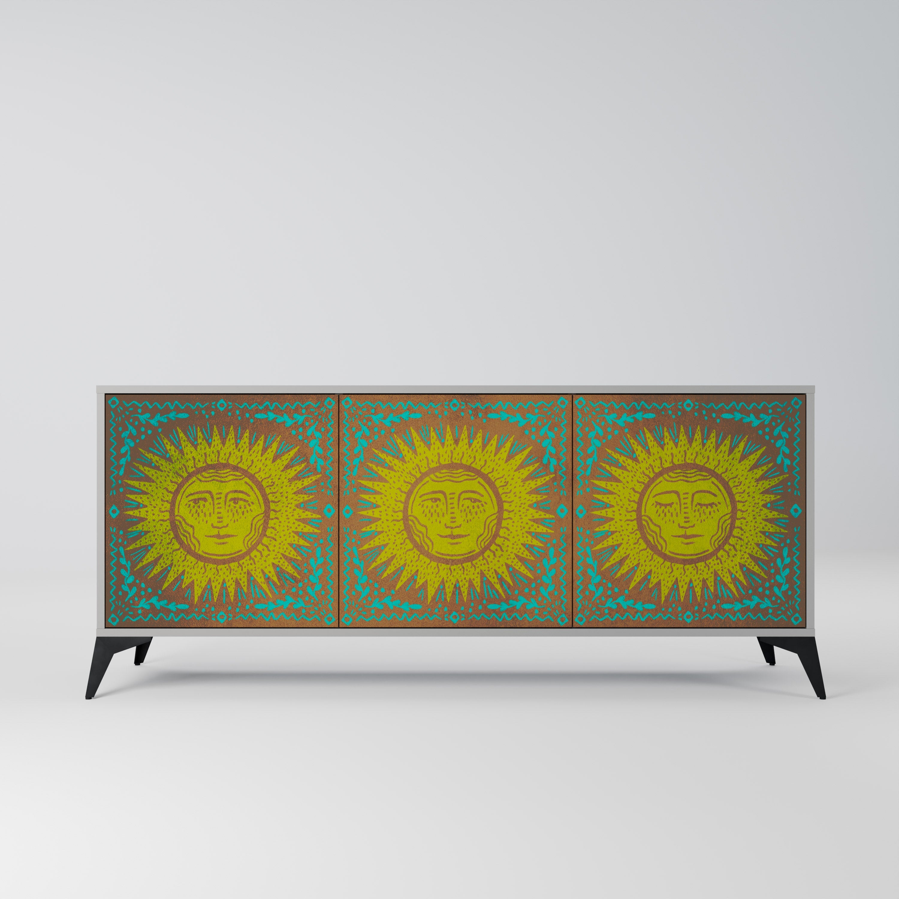 SUNSHINE EULOGY Sideboard mit 3 Türen in Grau