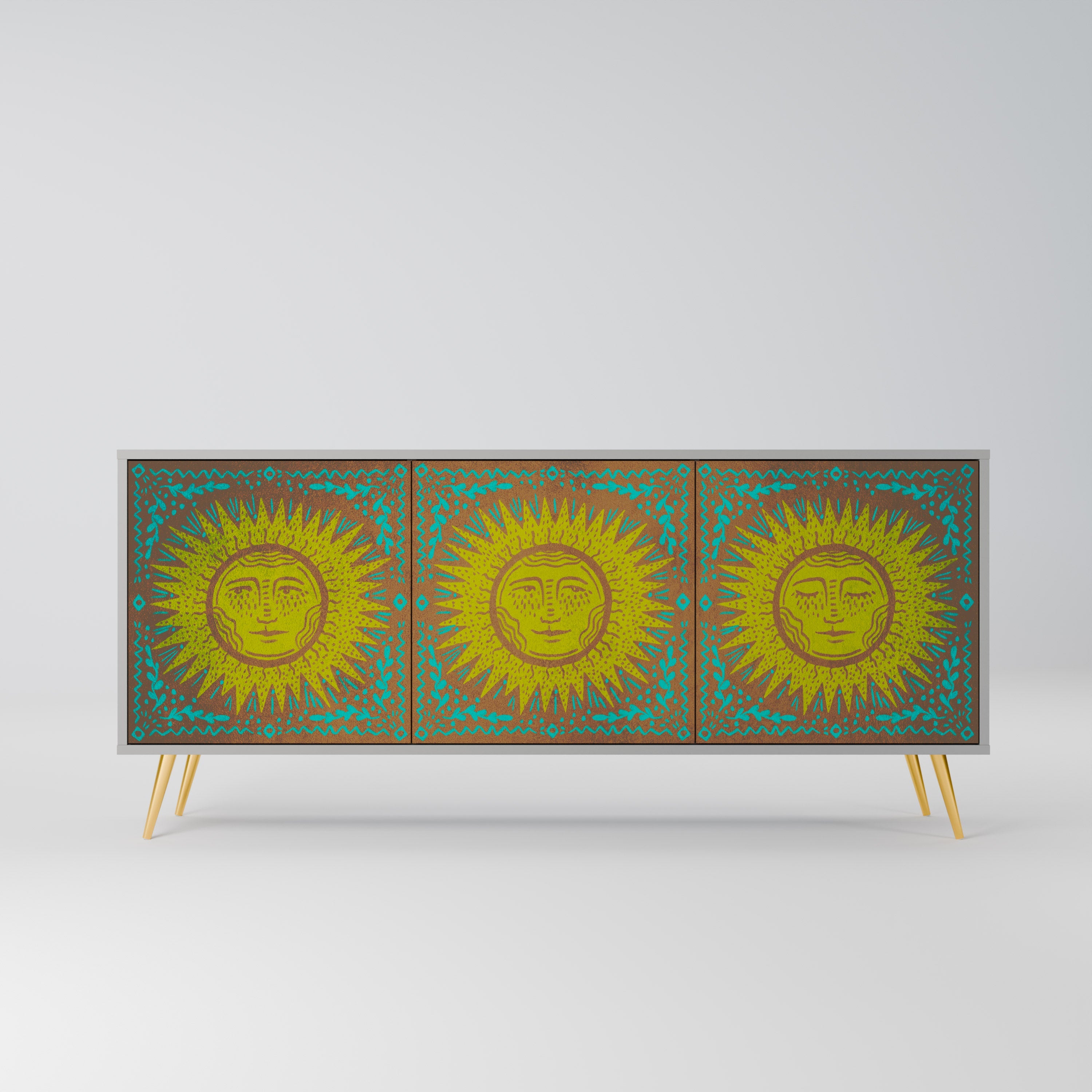 SUNSHINE EULOGY Sideboard mit 3 Türen in Grau