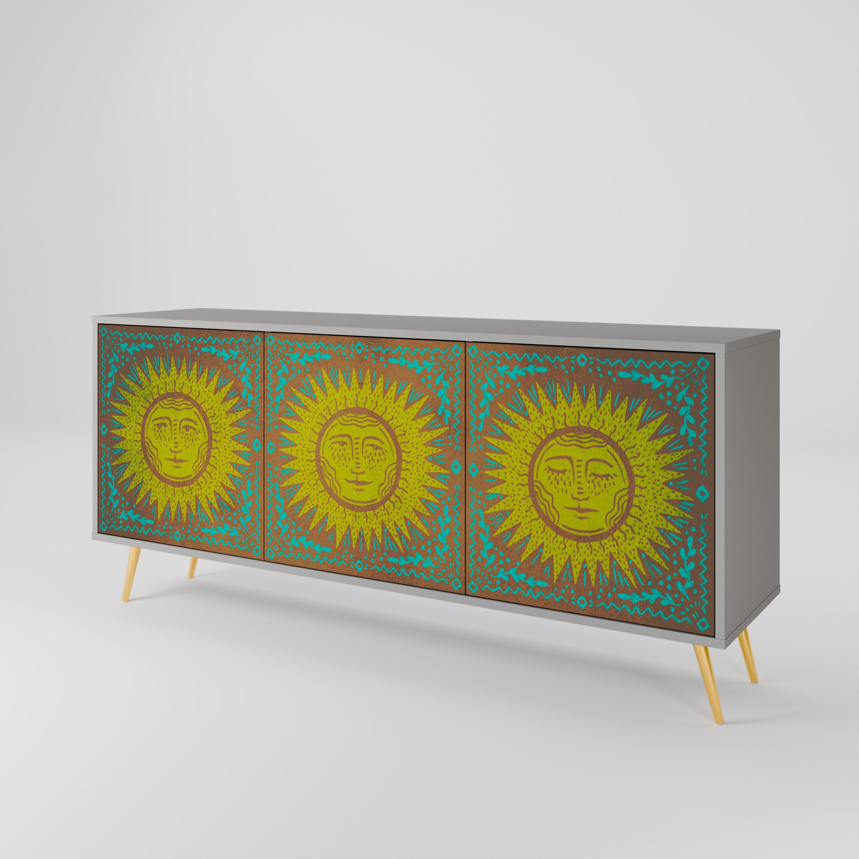 SUNSHINE EULOGY Sideboard mit 3 Türen in Grau