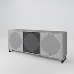 POLYGON ILLUSION 3-Door Sideboard in Grey Finish