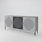 POLYGON ILLUSION 3-Door Sideboard in Grey Finish