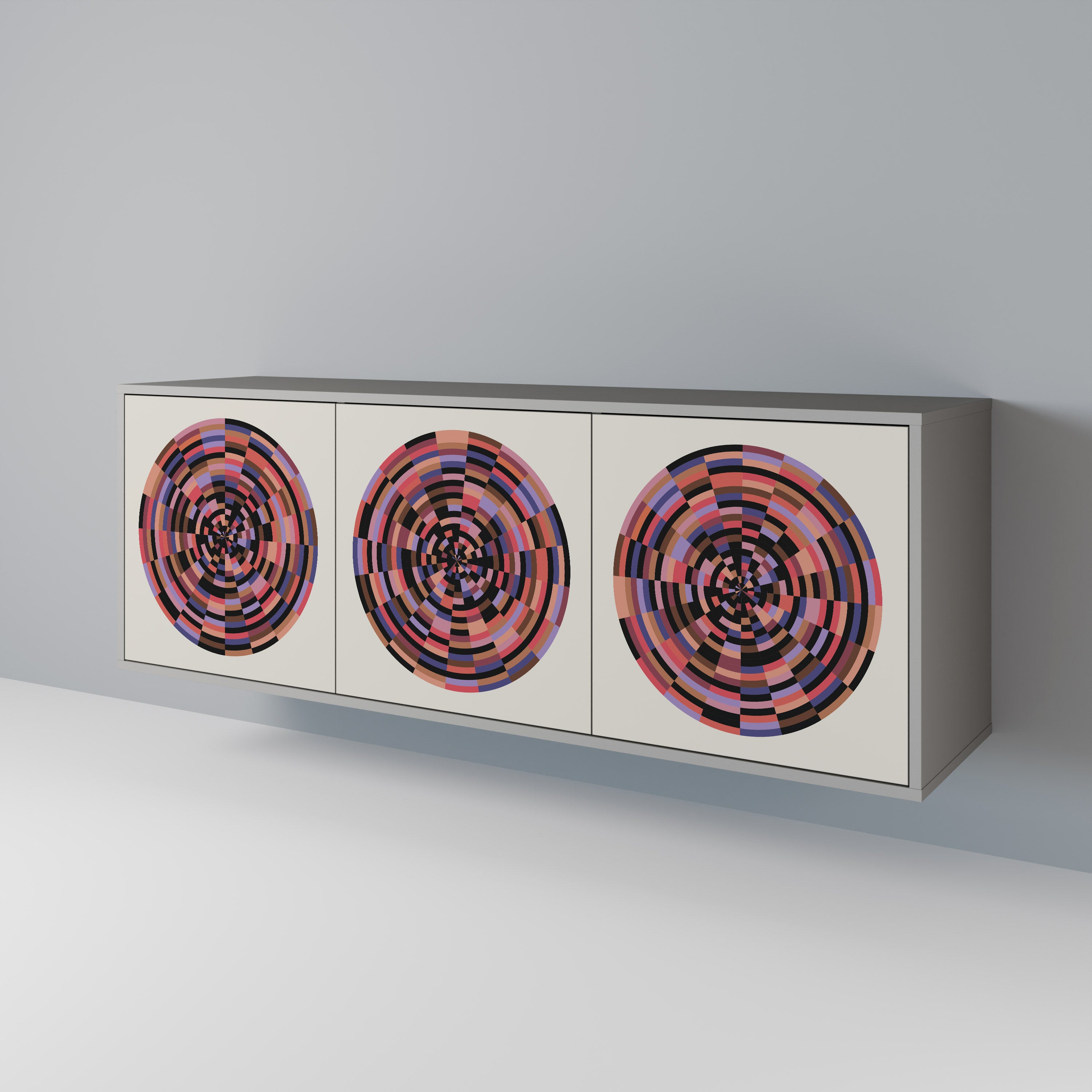 BROWN CIRCLES 3-türiges Sideboard