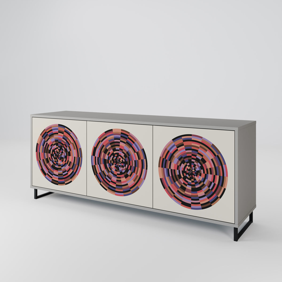 BROWN CIRCLES 3-Door Sideboard