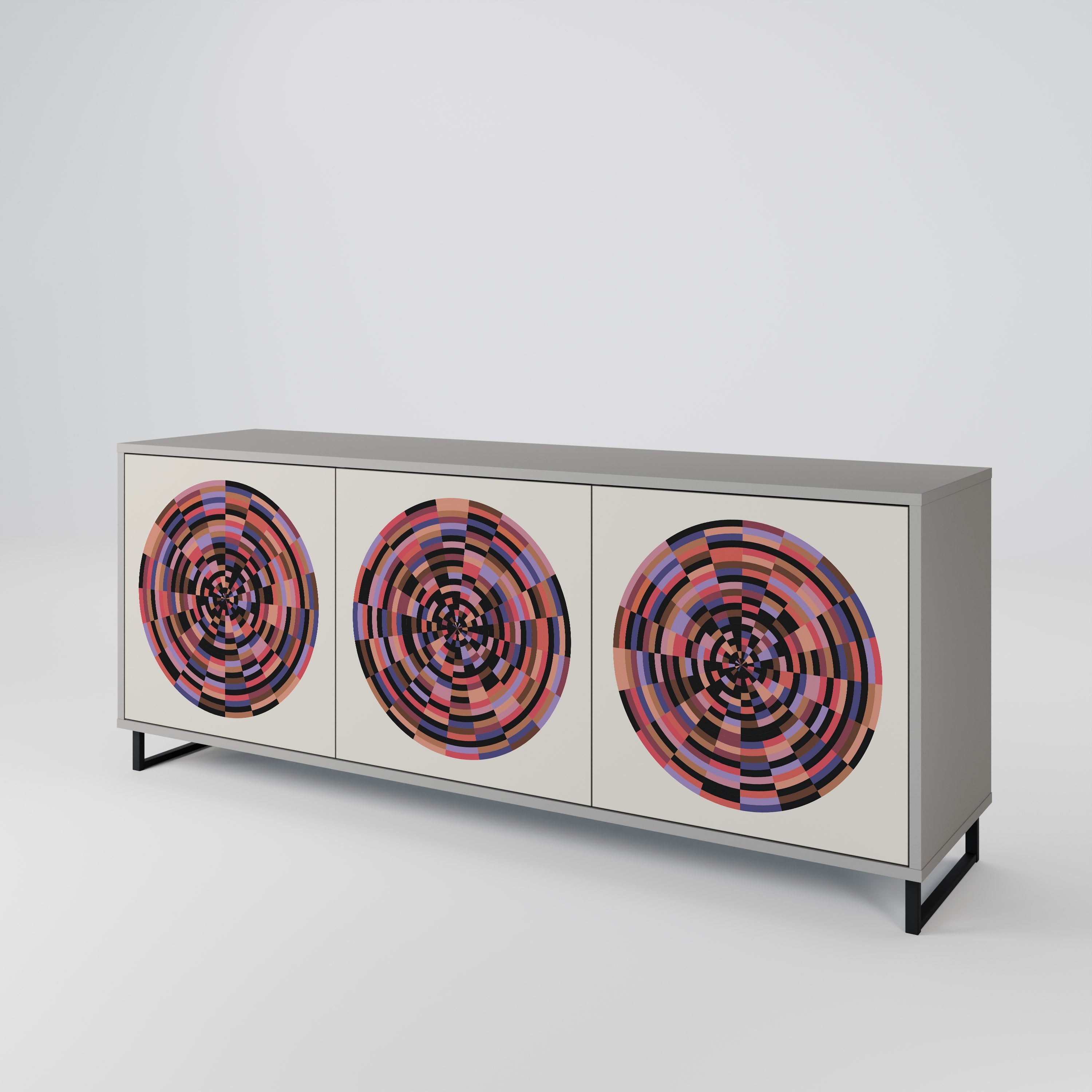 BROWN CIRCLES 3-türiges Sideboard