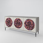 BROWN CIRCLES Sideboard mit 3 Türen in Grau