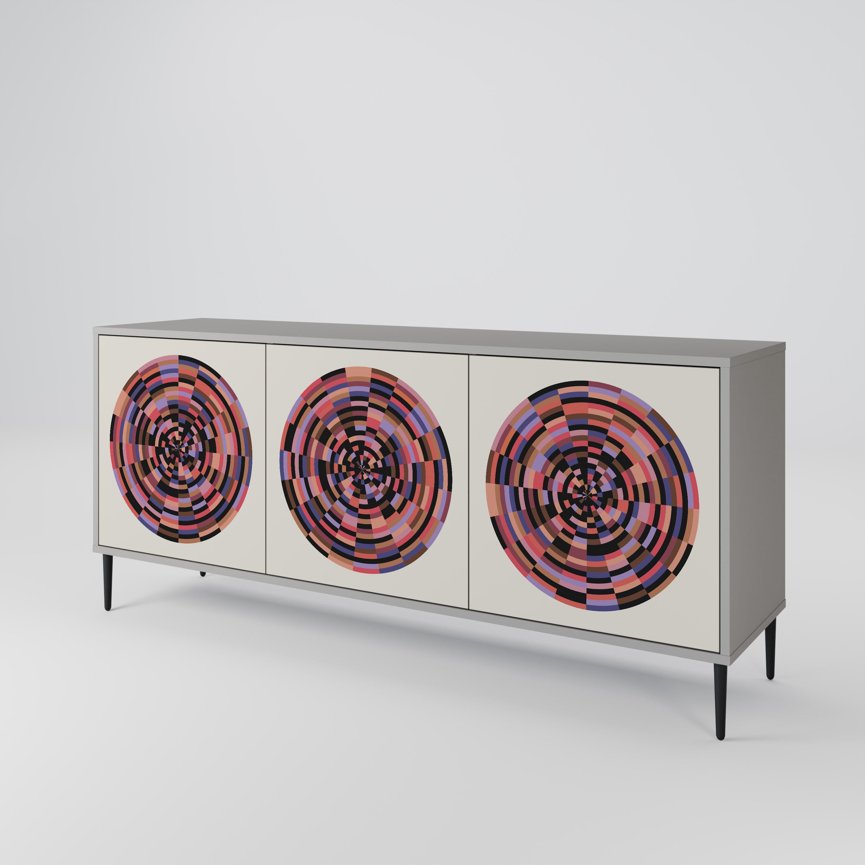 BROWN CIRCLES 3-türiges Sideboard