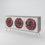 BROWN CIRCLES Sideboard mit 3 Türen in Grau