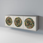 GREEN CIRCLES Sideboard mit 3 Türen in Grau