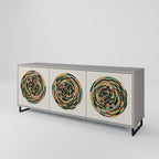 GREEN CIRCLES Sideboard mit 3 Türen in Grau