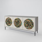 GREEN CIRCLES Sideboard mit 3 Türen in Grau